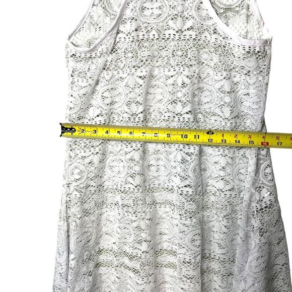 West Loop Cover Up Dress Womens S/M White Crochet Lace Racerback Beach Swim - Picture 7 of 11
